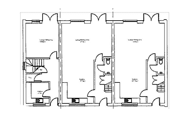 Lot: 46 - GARAGE SITE WITH PLANNING FOR THREE DWELLINGS - Proposed ground floor plan